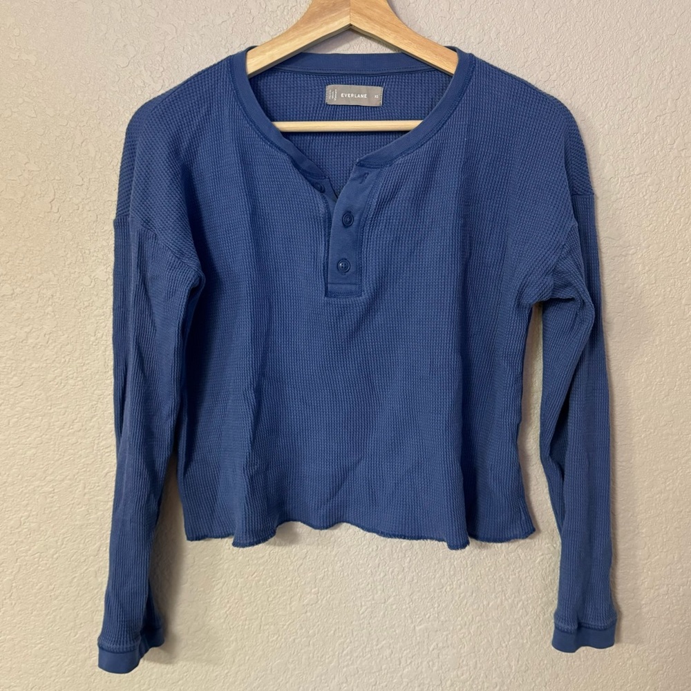 Everlane Waffle Knit Thermal Crop Long Sleeve size extra small